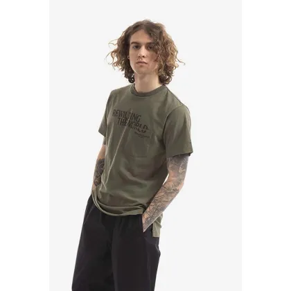 Zdjęcie Engineered Garments t-shirt bawełniany kolor zielony 22S1H010-RP001D