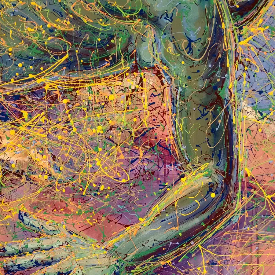 obrazek 3 Krzysztof Trzaska, obraz Ikar z cyklu Mitologie, akryl/płótno, 100x100, 2014