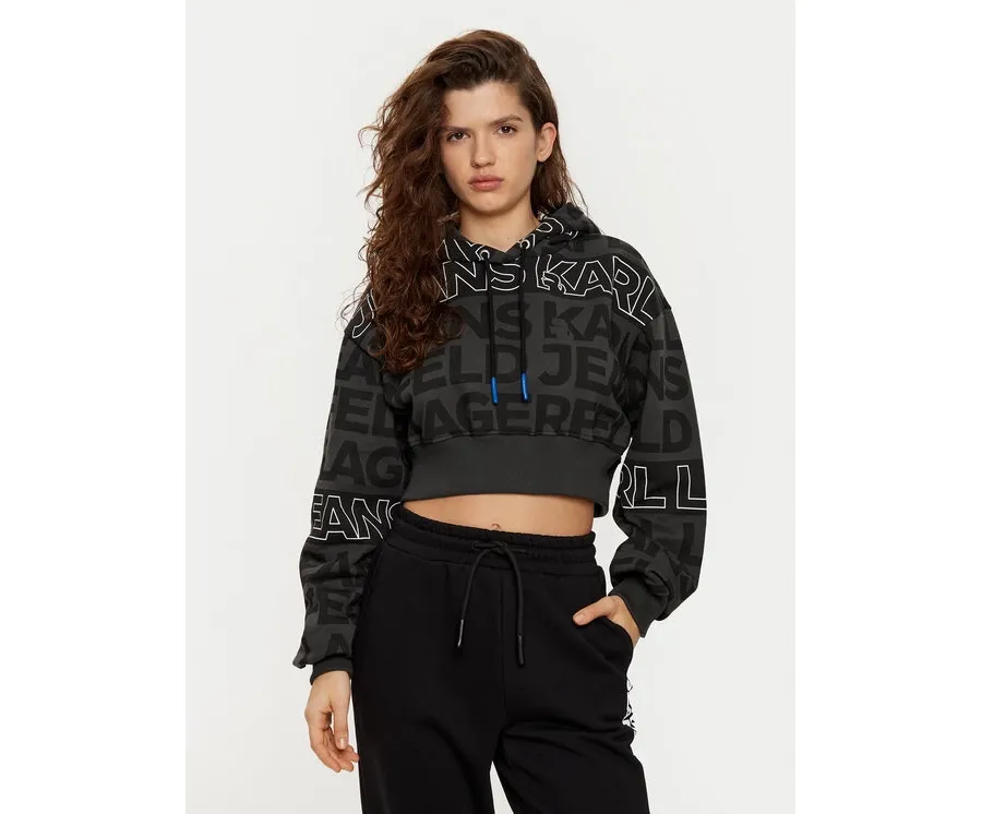 obrazek 1 Karl Lagerfeld Jeans Bluza A1W20067 Czarny Cropped Fit