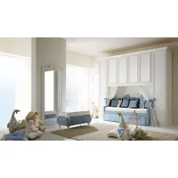 Zdjęcie Rozkładana sofa z wyściełanymi bokami i wysuwaną szufladą - Ferretti e Ferretti