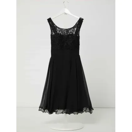 Zdjęcie Sukienka z koronki i szyfonu z efektem błyszczącym