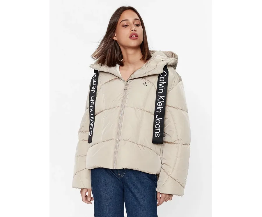 obrazek 1 Calvin Klein Jeans Kurtka zimowa J20J221901 Beżowy Relaxed Fit