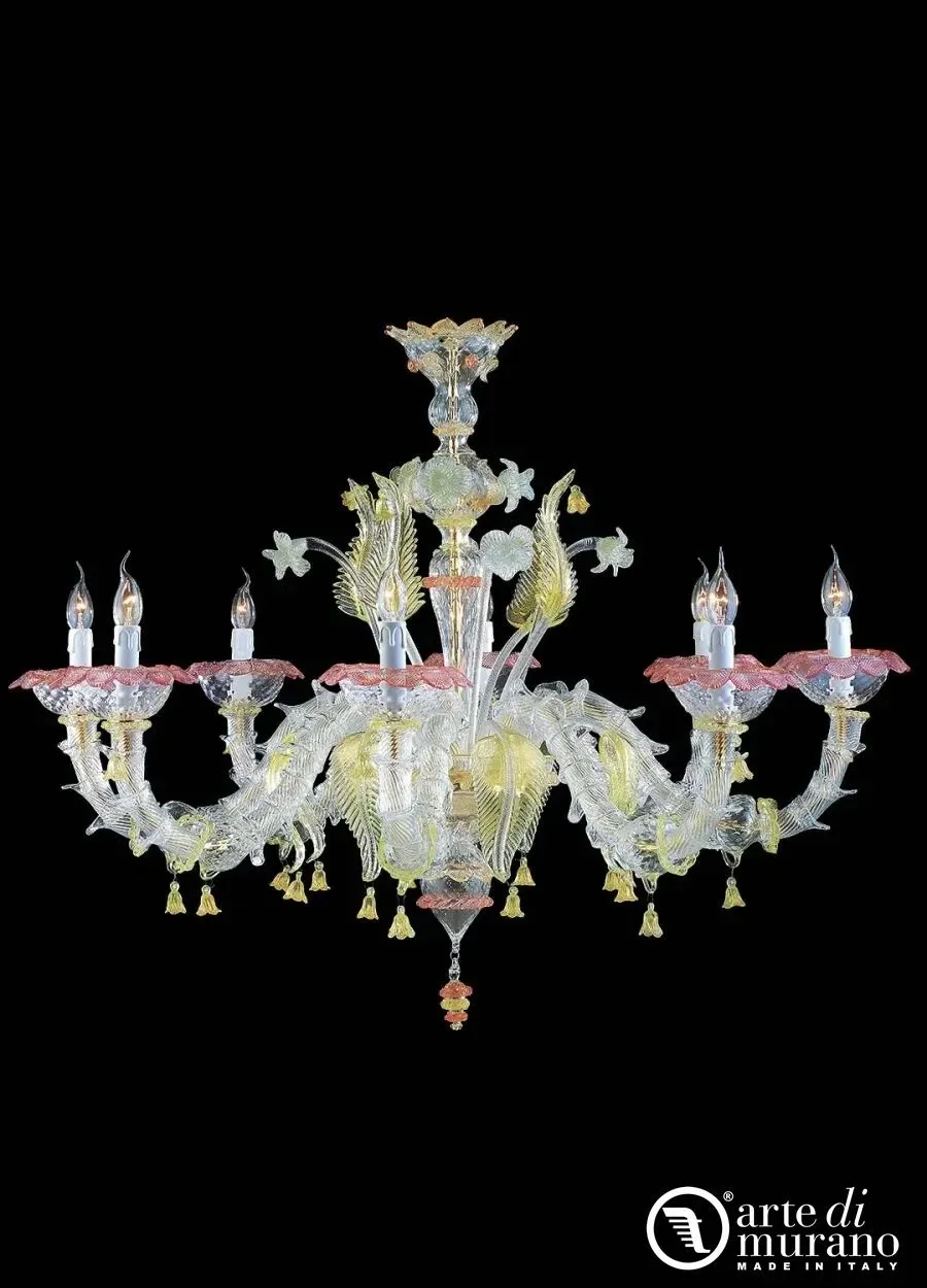 obrazek 1 Designerski kolorowy żyrandol do eleganckiego wnętrza ze szkła Murano