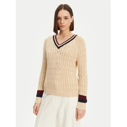 Zdjęcie Tommy Hilfiger Sweter Varsity WW0WW43972 Beżowy Regular Fit