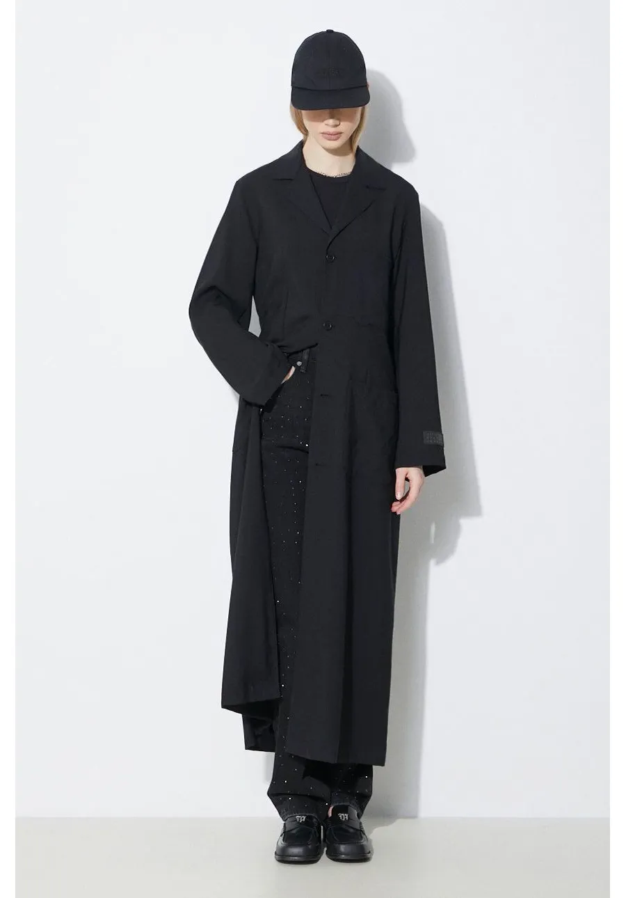 obrazek 1 MM6 Maison Margiela płaszcz wełniany kolor czarny przejściowy S62AA0081