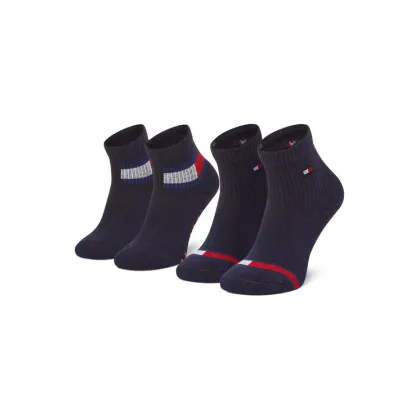 Zdjęcie Tommy Hilfiger Zestaw 2 par wysokich skarpet dziecięcych 100002319 Granatowy