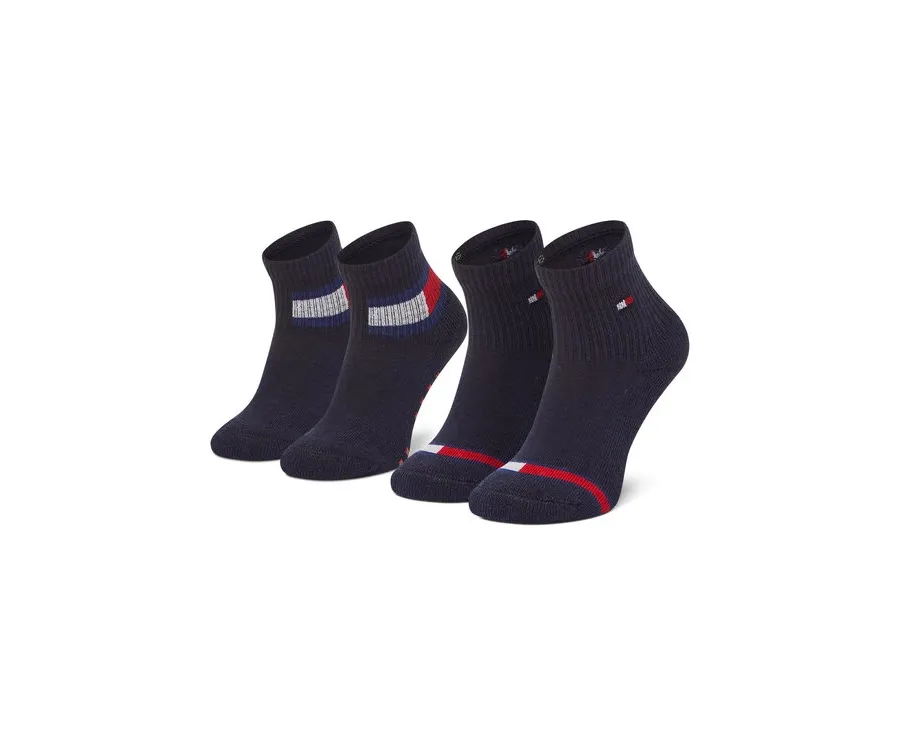obrazek 1 Tommy Hilfiger Zestaw 2 par wysokich skarpet dziecięcych 100002319 Granatowy