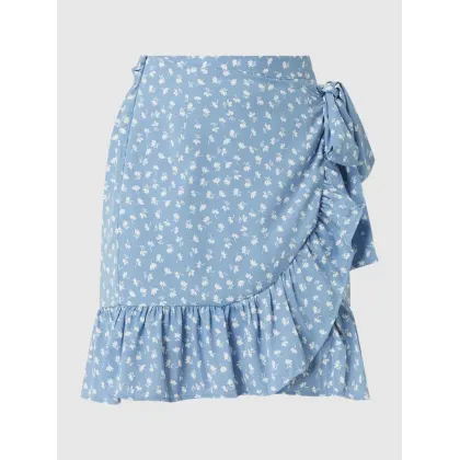 Zdjęcie Spódnica mini w stylu kopertowym model ‘ONLOLIVIA AOP WRAP SKIRT’