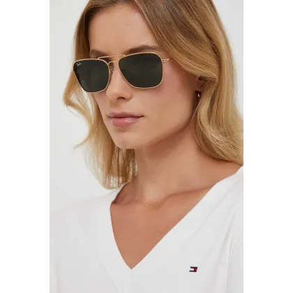 Zdjęcie Ray-Ban okulary przeciwsłoneczne CARAVAN REVERSE kolor złoty 0RBR0102S