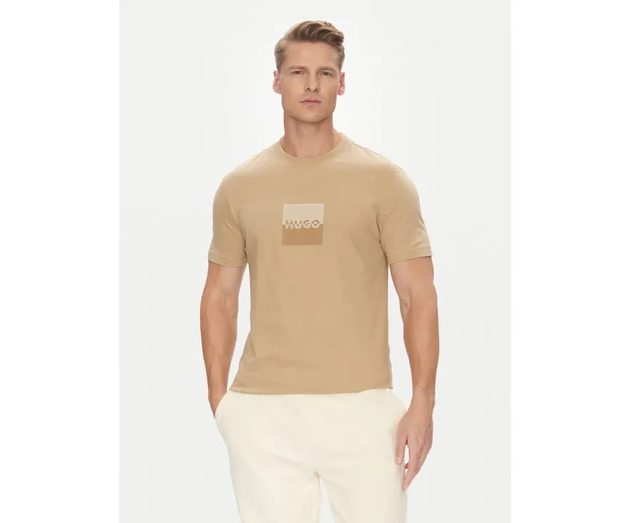 obrazek 1 HUGO T-Shirt Dusplit 50542784 Beżowy Regular Fit