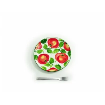 Zdjęcie Ceramiczny 24 centymetrowy ręcznie malowany talerz w stylu wiejskim - Le Ceramiche