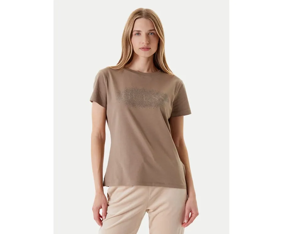 obrazek 1 Guess T-Shirt V5YI08 J1314 Brązowy Regular Fit