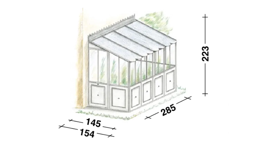 obrazek 2 Szklarnia ogrodowa Orangerie 285×223 cm przyścienna prawa