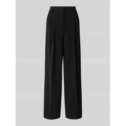 Zdjęcie Spodnie materiałowe z szeroką nogawką i zakładkami w pasie model ‘ANNY’