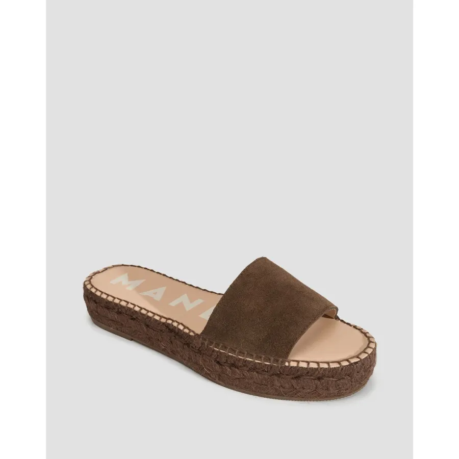 obrazek 1 Klapki Damskie Manebi Hamptons Double Sole Slides Brązowe