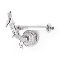 Picture Stylish toilet roll holder with cast brass swan for the bathroom - Il Paralume Marina