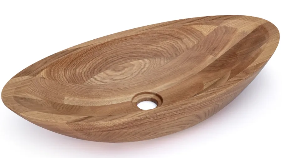 obrazek 1 Nowoczesna umywalka 50 cm ORION, dąb, lakier błyszczący, naturalny