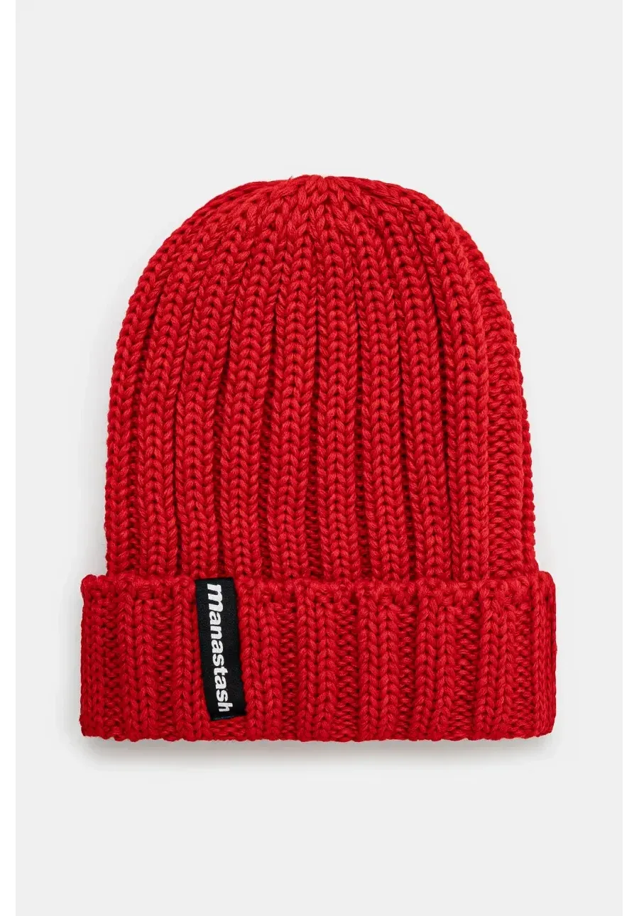 obrazek 1 Manastash czapka 90'S Logo Beanie Ii kolor czerwony z grubej dzianiny 7923974005