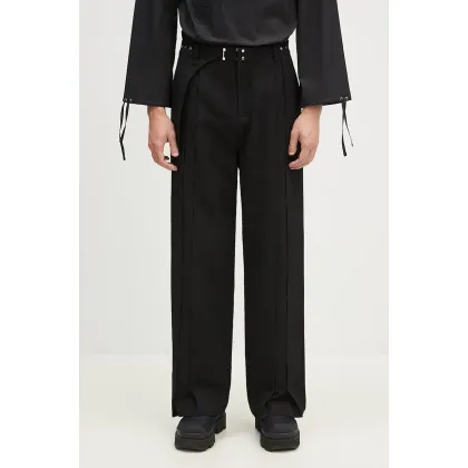 Zdjęcie Andersson Bell spodnie wełniane Soe Twill Wool Wrap Trousers kolor czarny proste apa754ml