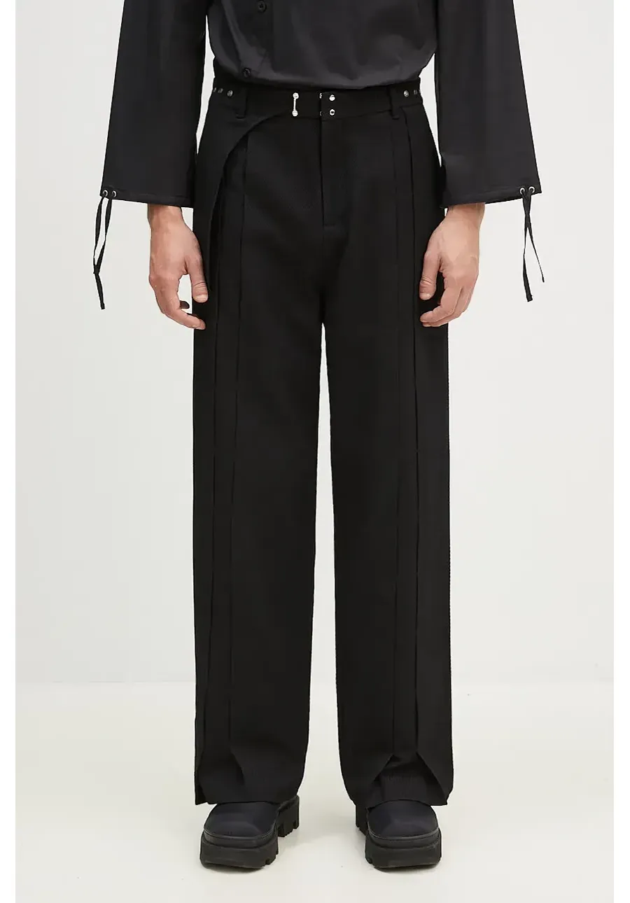 obrazek 1 Andersson Bell spodnie wełniane Soe Twill Wool Wrap Trousers kolor czarny proste apa754ml