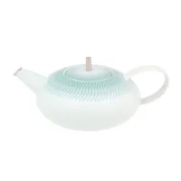 Picture White porcelain Venezia tea pot with subtle turquoise ornament - Vista Alegre
