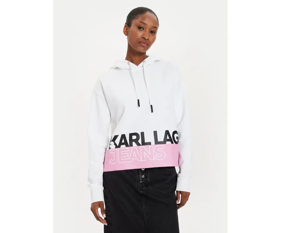 obrazek 1 Karl Lagerfeld Jeans Bluza 245J1803 Biały Regular Fit