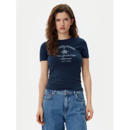 Zdjęcie Tommy Jeans T-Shirt Nyc Ringer DW0DW20323 Granatowy Slim Fit