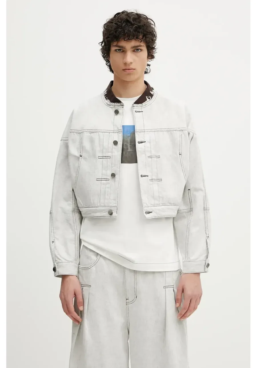 obrazek 1 Ader Error kurtka jeansowa Apparel-Top kolor biały przejściowa BO01SSJK1601WH