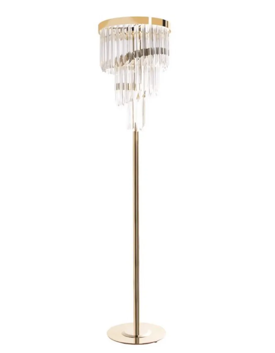 obrazek 1 Ekskluzywna lampa podłogowa z pozłacanego mosiądzu i szkła