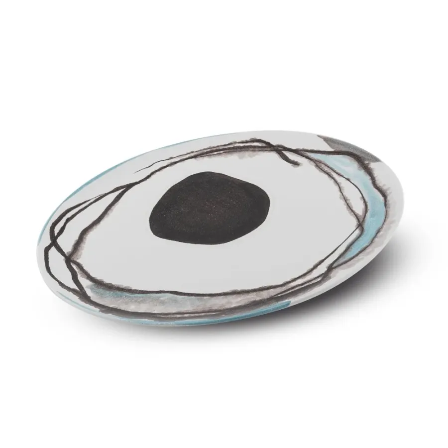 obrazek 3 Ręcznie malowany, duży talerz ceramiczny z włoch H.2xL.36xP.36 cm