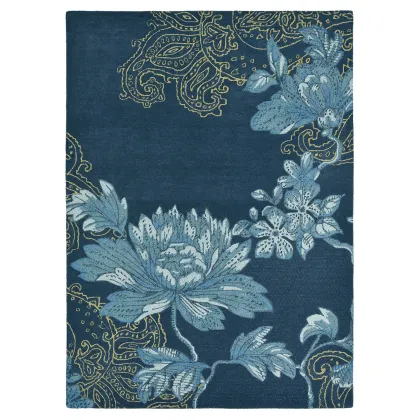 Zdjęcie Stylowy niebieski dywan w kwiaty - FABLED FLORAL NAVY 37508