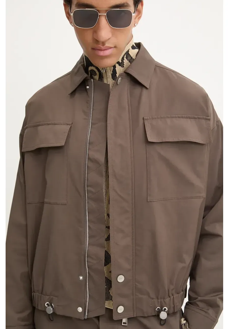 obrazek 1 Nanushka kurtka EMERIC męska kolor brązowy przejściowa oversize NM24PFJK00797