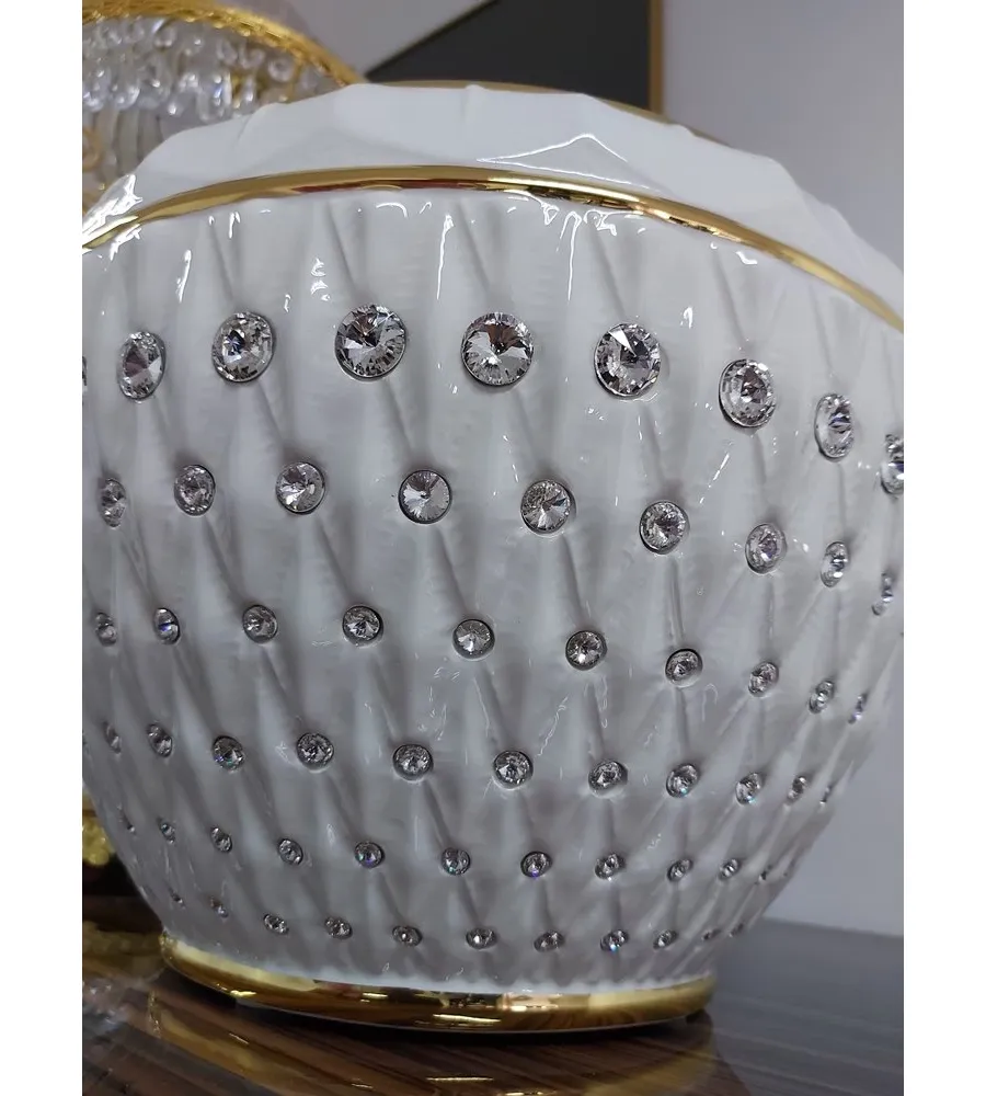 obrazek 2 Włoska stylowa donica ceramiczna z kryształkami - Bruno Costenaro