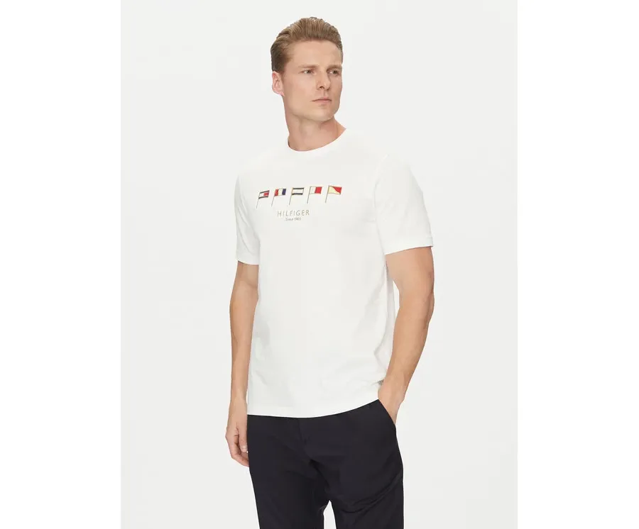 obrazek 1 Tommy Hilfiger T-Shirt Multi Flags MW0MW38616 Biały Regular Fit