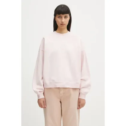 Zdjęcie Carhartt WIP bluza bawełniana Benton Sweat damska kolor różowy gładka I034511