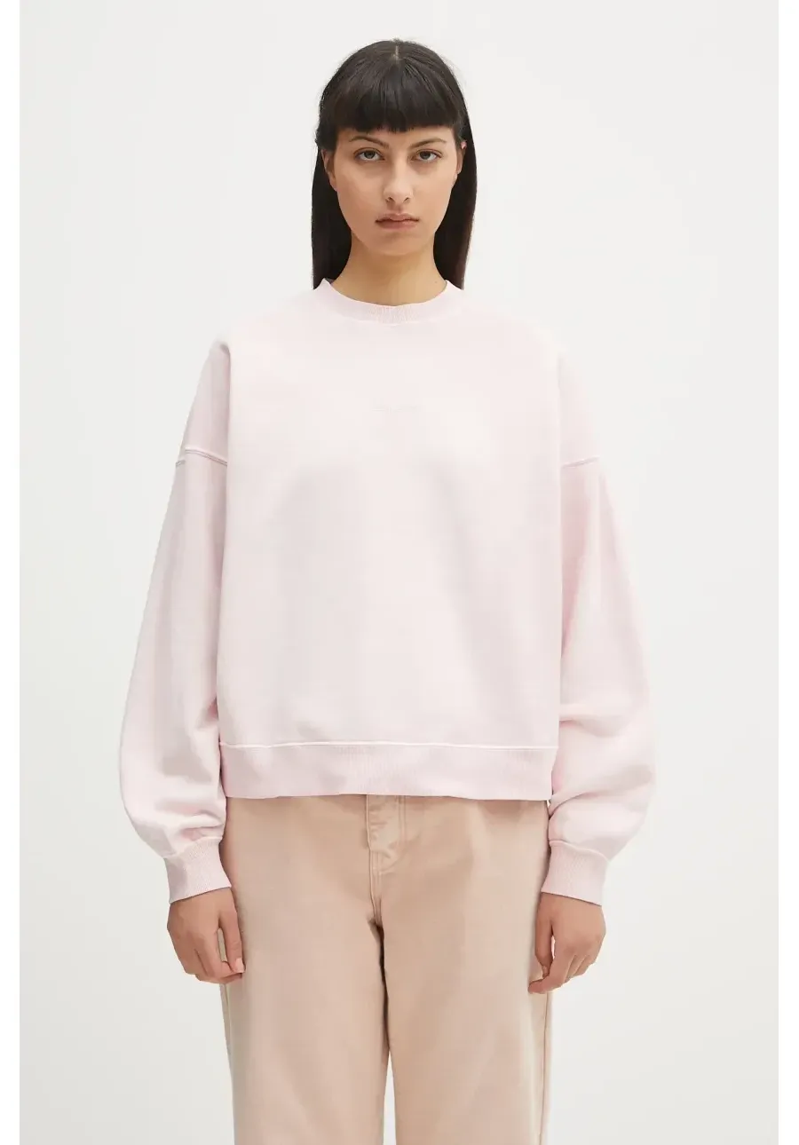 obrazek 1 Carhartt WIP bluza bawełniana Benton Sweat damska kolor różowy gładka I034511