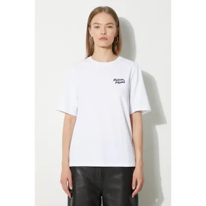 Zdjęcie Maison Kitsuné t-shirt bawełniany Handwriting Comfort damski kolor biały MW00126KJ0119