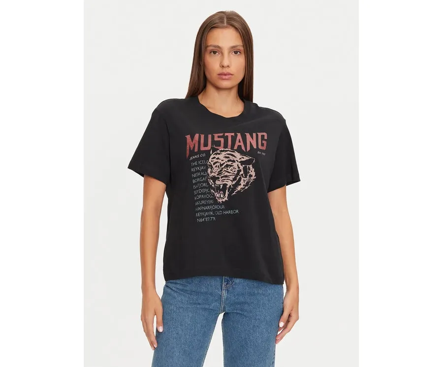 obrazek 1 Mustang T-Shirt Floris 1015457 Czarny Relaxed Fit