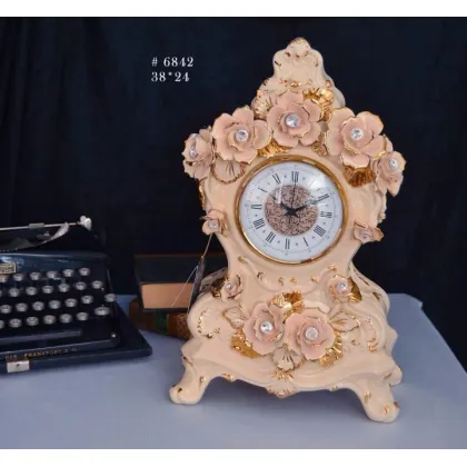 Picture Handmade baroque style ceramic desk clock