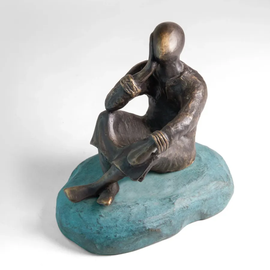 obrazek 2 Rzeźba myślącego człowieka z mosiądzu