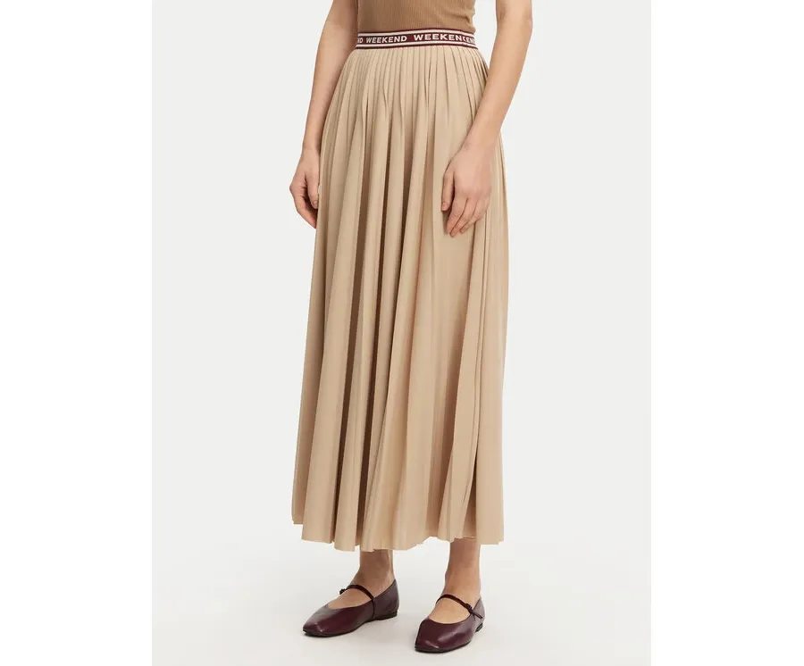 obrazek 1 Weekend Max Mara Spódnica plisowana Bleu 2515771031 Beżowy Regular Fit