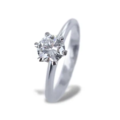Zdjęcie Włoski pierścionek Solitaire Crown z brylantem