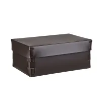 Zdjęcie Czekoladowe skórzane pudełko Snob do przechowywania 32x20xH13,5 cm