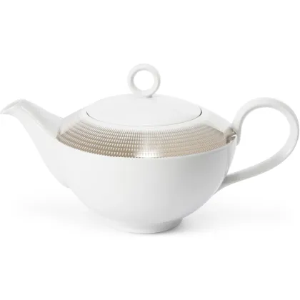 Zdjęcie Nowoczesny porcelanowy imbryk ze srebrnym zdobieniem z kolekcji Angel wings - Leander