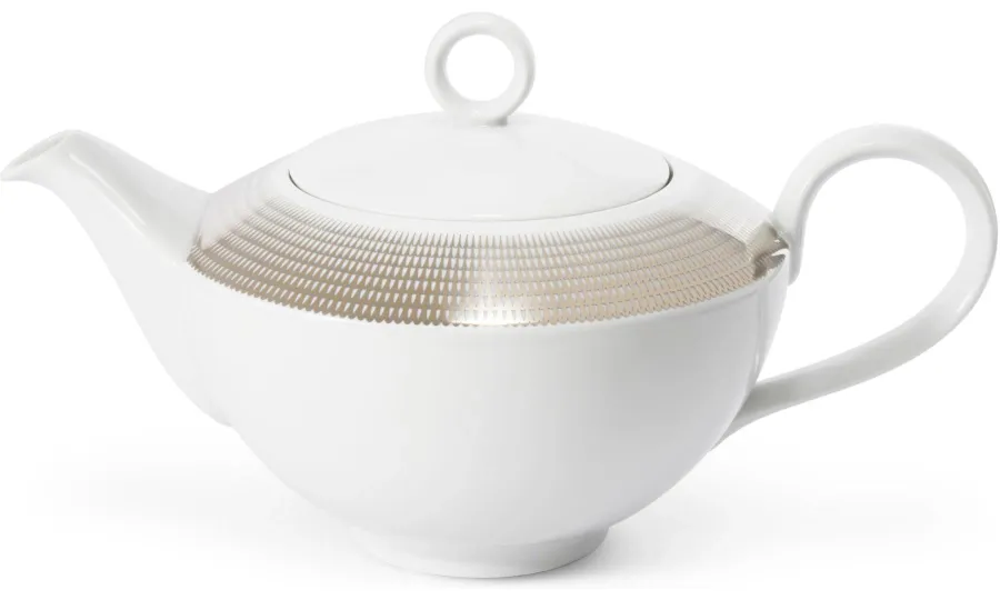 obrazek 1 Nowoczesny porcelanowy imbryk ze srebrnym zdobieniem z  kolekcji Angel wings - Leander