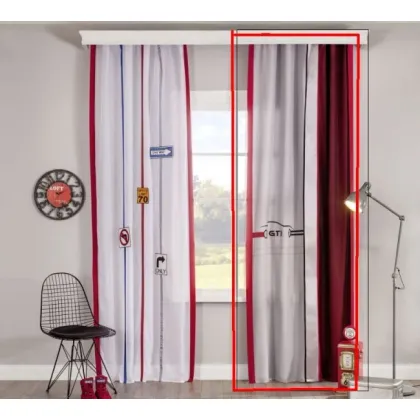 Zdjęcie Oryginalna zasłona w stylistyce rajdowej do pokoju chłopca - Cilek