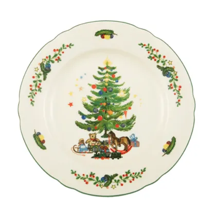 Zdjęcie Okrągły porcelanowy talerz na chleb 17 cm zdobiony świątecznym motywem - Seltmann Weiden