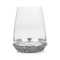 Picture Drinking glass with a pewter base decorated with a hop and barley motif - a gift for a special person