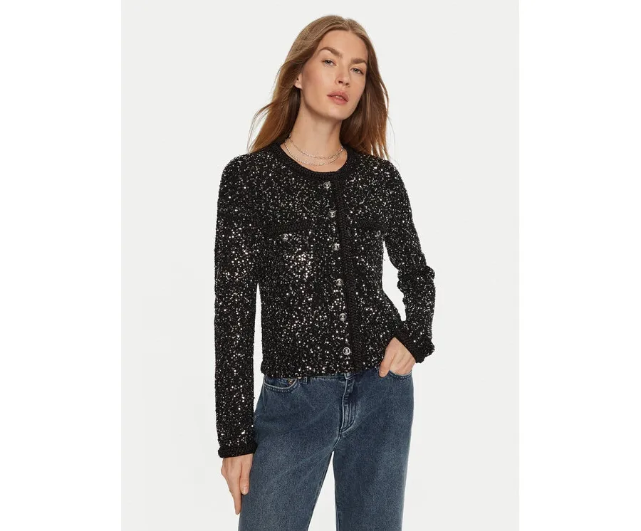 obrazek 1 MICHAEL Michael Kors Kardigan MF460Z6F5L Czarny Regular Fit