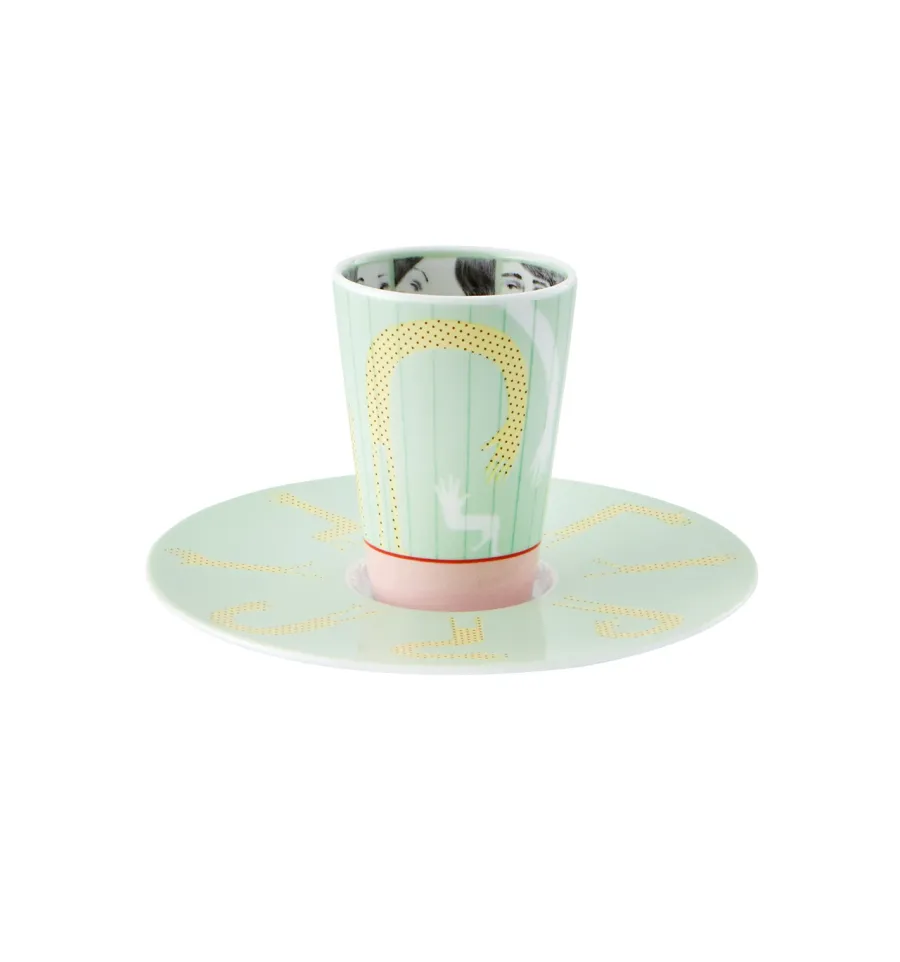 obrazek 1 Stylowa porcelanowa filiżanka do kawy z podstawką